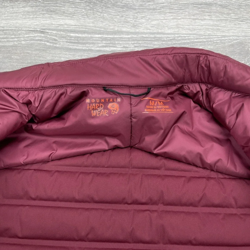 Mountain Hardwear Jacket Mens Medium M Red Full Zip Mock Duck Down Puffer Coat - Picture 7 of 16